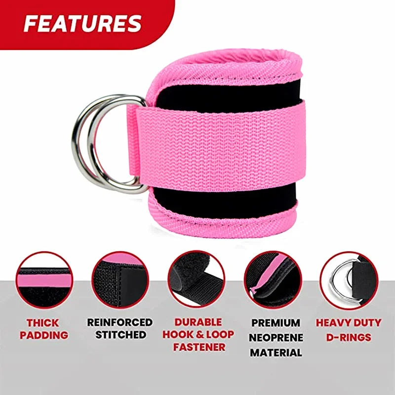 1Pcs Fitness Ankle Straps Adjustable D-Ring Foot Support Cuffs Gym Leg Strength Workouts Pulley with Buckle Sports Feet Guard