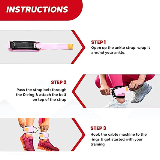 1Pcs Fitness Ankle Straps Adjustable D-Ring Foot Support Cuffs Gym Leg Strength Workouts Pulley with Buckle Sports Feet Guard